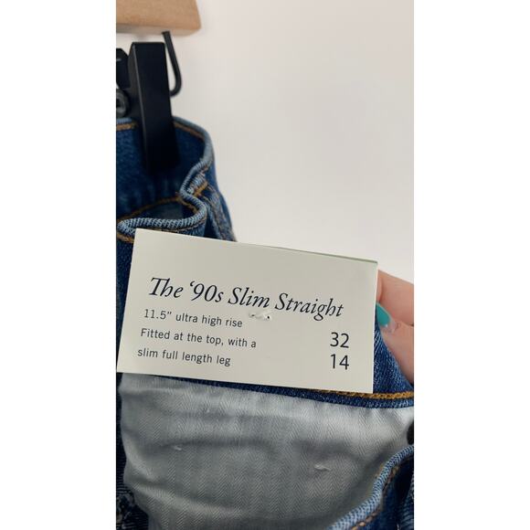 Abercrombie Ultra High Rise 90s Slim Straight Jeans Womens Size 32 / 14 New - Picture 12 of 13